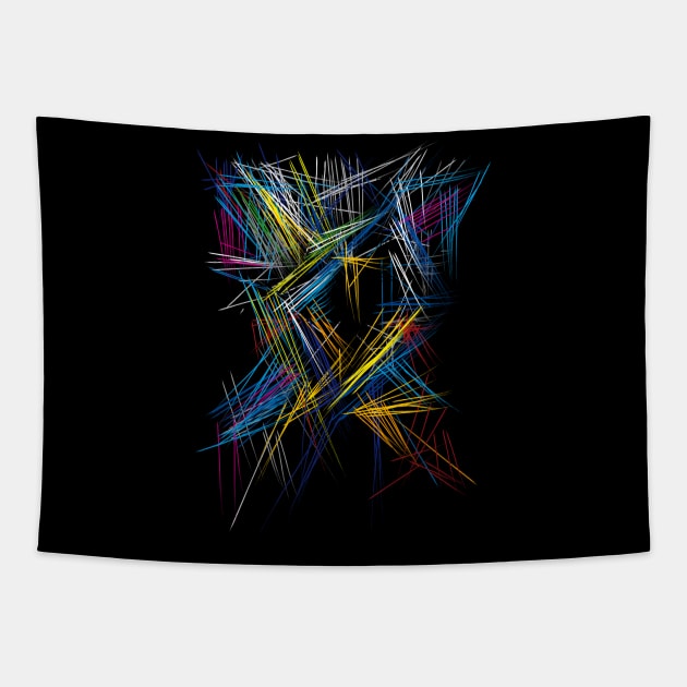 Abstract Color Scifi Pattern Tapestry by Nikokosmos