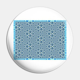 Blue Flower Pattern Pin