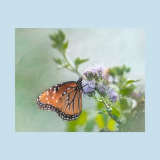 Queen On Blue Mistflowers T-Shirt