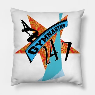 24/7 orange and blue star Pillow