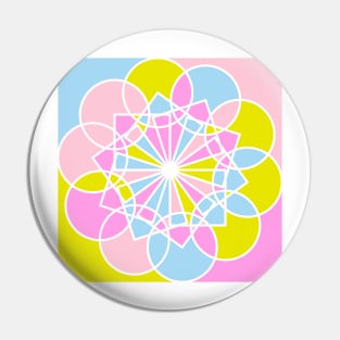 Digital mandala with random geometric shapes in bright neon colors Pin