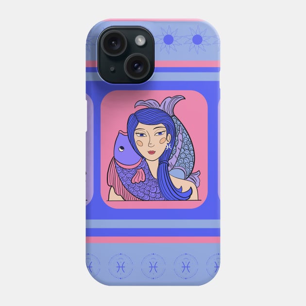 Pisces Horoscope Pattern Phone Case by i am Cuta