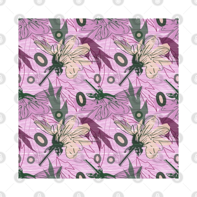 Modern Floral Dahlia Pattern by so_celia