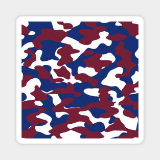 Burgundy, Blue and White Camo Magnet