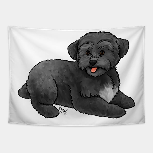 Dog - Yorkipoo - Black Tapestry by Jen's Dogs Custom Gifts and Designs