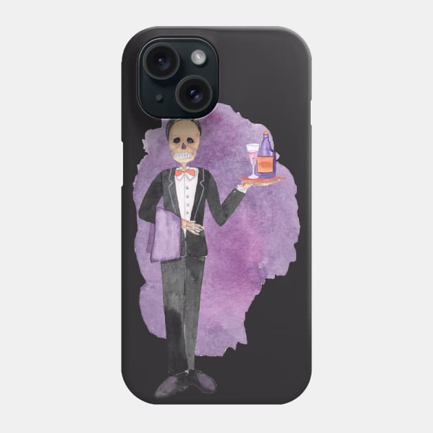 Watercolor Skeleton Halloween 2020 Costume Phone Case by CreativeJourney