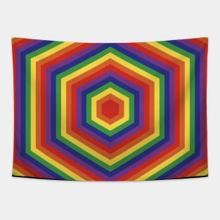 Retro Rainbow Hex Tapestry