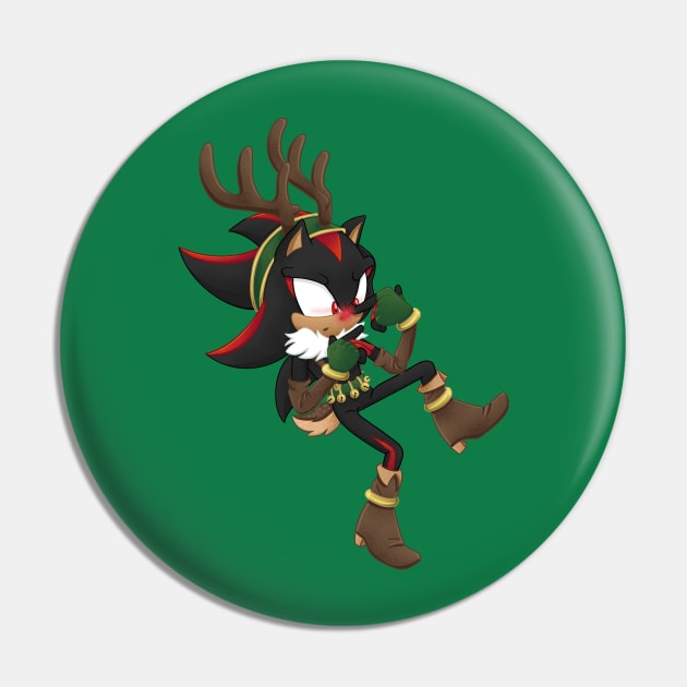 Shadow the Reindeer Pin by TheHedgehogManiac