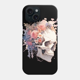 Bones And Botany Skull And Flowers Phone Case