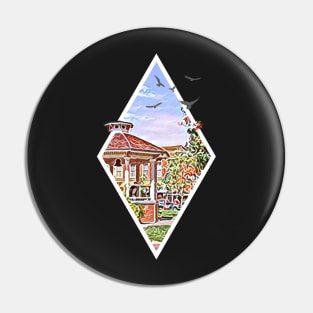 Town Square at Spring - Digital Art - Diamond Frame - Black - Gilmore Pin