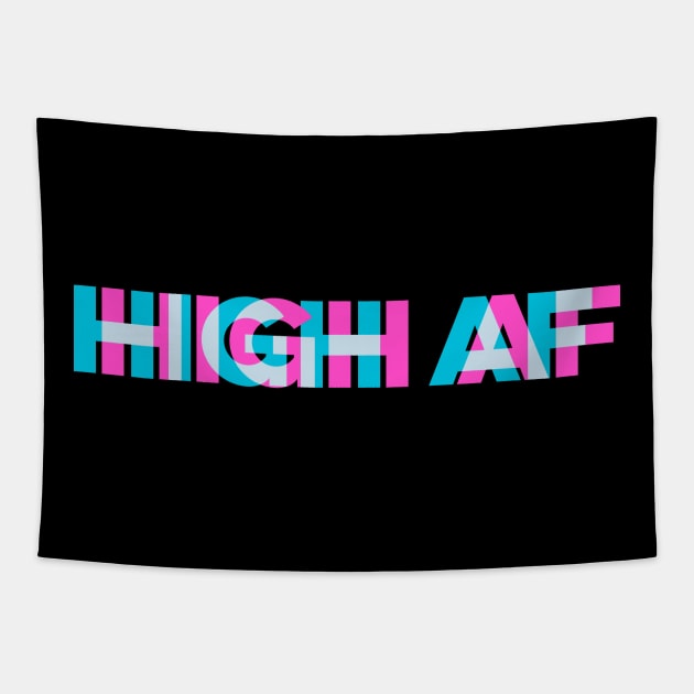 High AF Trippy & Cool Optical Illusion Text Design Tapestry by PerttyShirty