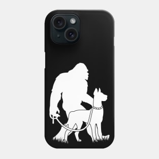 Bigfoot Walking Great Dane Dog Phone Case