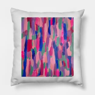 Pink Stripes Brushstroke Abstract Pillow