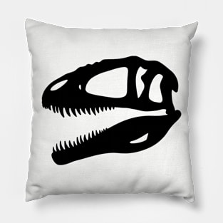 Carcharodontosaurus skull - black Pillow
