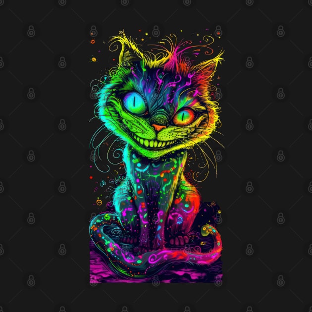 Neon Cheshire Cat by TooplesArt