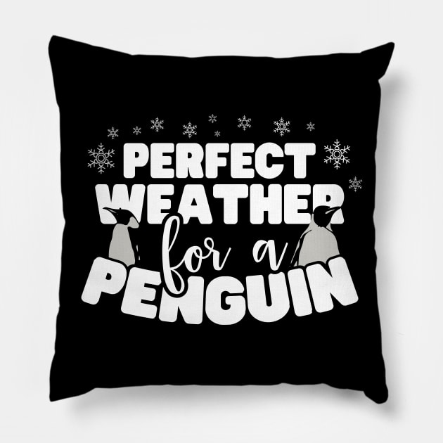 Perfect Weather For A Penguin Pillow by thingsandthings