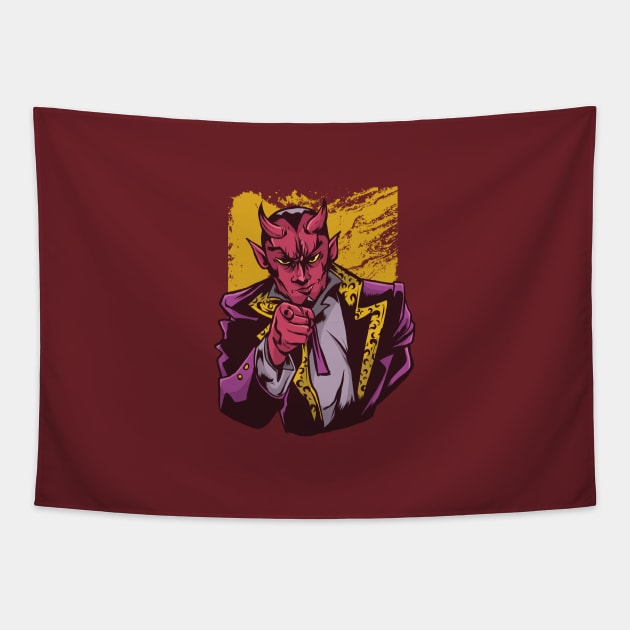 Pointing Lucifer Tapestry by Safdesignx