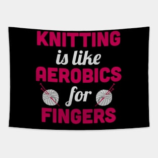 Knitting is like aerobics - for fingers (grey) Tapestry