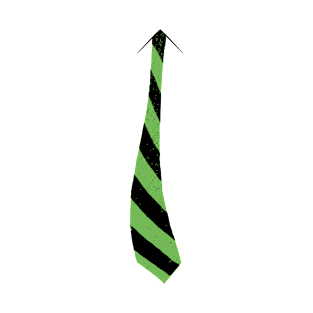 Fake Necktie Fashion Series - Retro Green and Black Stripes T-Shirt