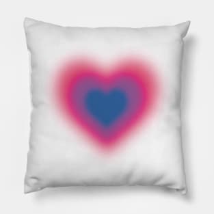 Bisexual blurry heart Pillow