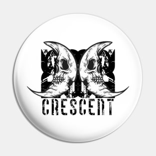 Crescent Skull Art Pin