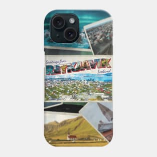 Greetings from Reykjavik in Iceland Vintage style retro souvenir Phone Case