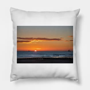 Sunrise over a tranquil North Sea Pillow