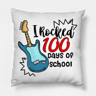 Kids I Rocked 100 Days Rocking 100 Days of School Guitar Boy Pillow