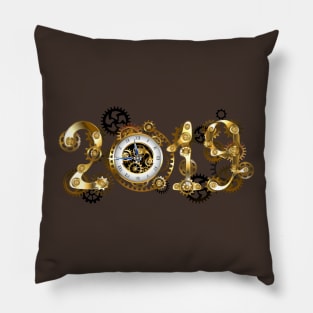 Steampunk 2019 with gears Pillow