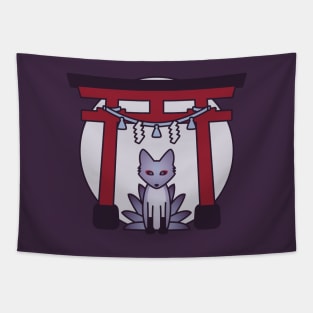 Kitsune Spirit - Fox Visits Shrine in Japan Tapestry