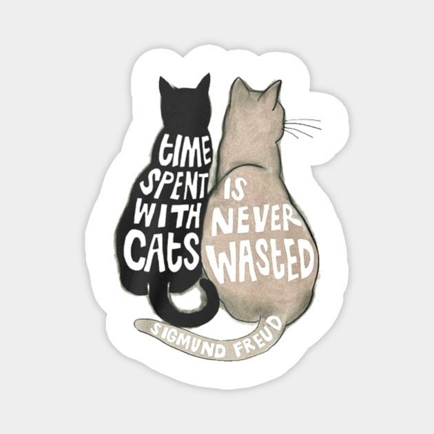 Time Spent With Cats Is Never Wasted Funny Tshirt For Lover Cat Magnet by darius2019