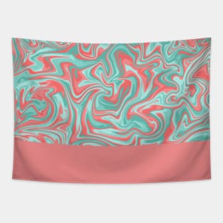 Liquid Swirl - Peach and Green Tapestry