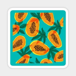 Teal Papayas Magnet