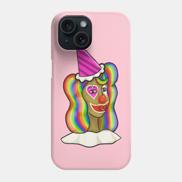 Rainbow Clown Phone Case by tesiamarieart