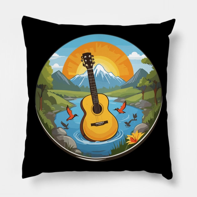 Landscape Mountains Guitar Pillow by Prime Quality Designs