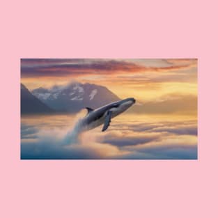 whale diving above the clouds T-Shirt