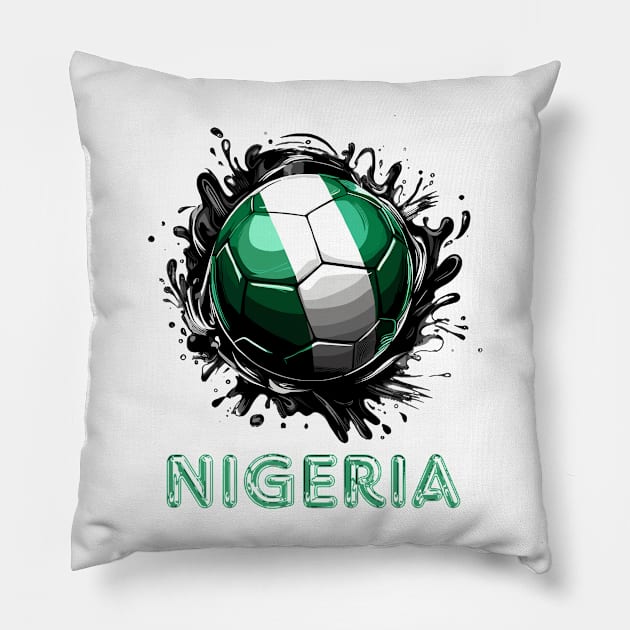 Nigeria Flag Football Pillow by Graceful Designs