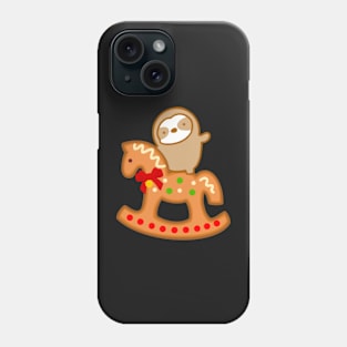 Cute Christmas Gingerbread Rocking Horse Sloth Phone Case