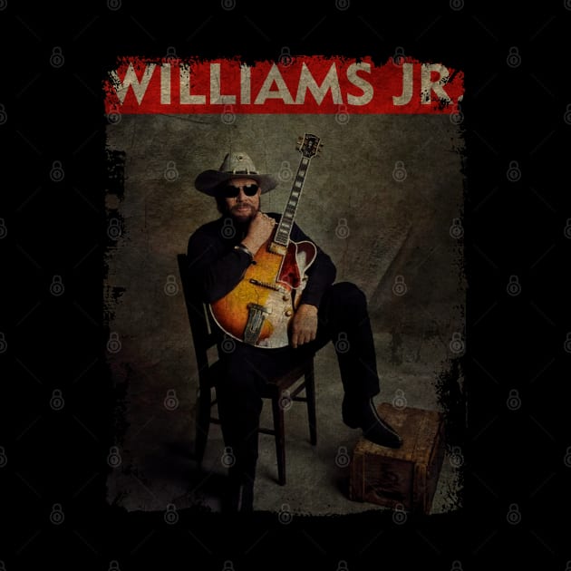 TEXTURE ART- Hank Williams Jr. - RETRO STYLE 1 by ZiziVintage