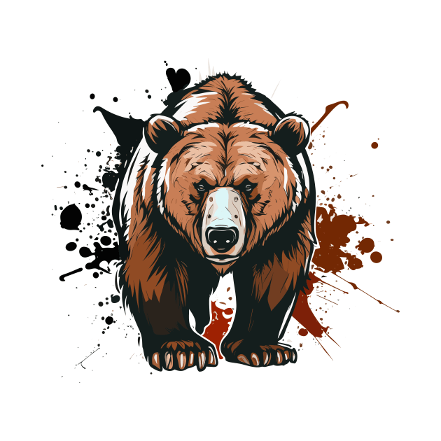 Graffiti Paint Grizzly Bear Creative by Cubebox