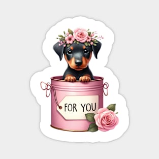 Valentine Doberman Pinscher Dog For You Magnet