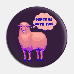 pink peace sheep, peace be with you, peace be with ewe Pin