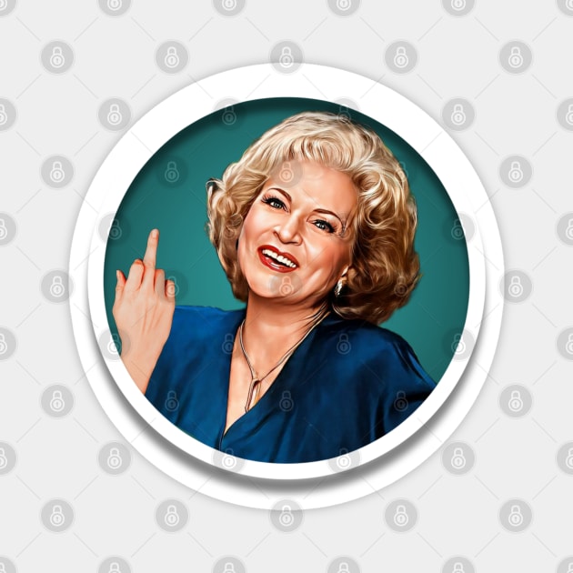 Betty White Flipping Off Magnet by Indecent Designs