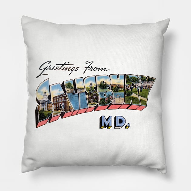 Greetings from Salisbury Maryland Pillow by reapolo