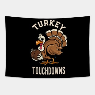 Turkey and Touchdowns Football Thanksgiving Tapestry