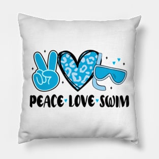 Peace love swim - swimmer design Pillow