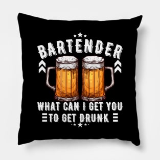 Funny Bartender Sayings Design Pillow