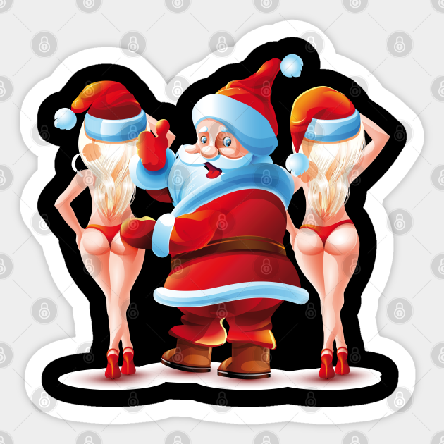Santa Claus Like Ladies bikinis Christmas Hat - Santa Claus - Sticker