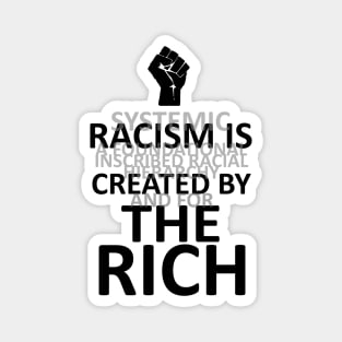 RACISM IS CREATED BY THE RICH (light BG) Magnet