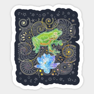 Frog On Lily Pad Stickers for Sale